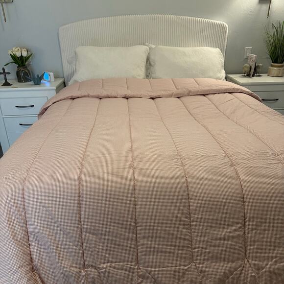 Ralph Lauren RARE Wendy Pink Gingham Check Plaid Comforter Queen Hand Quilted - Picture 1 of 7